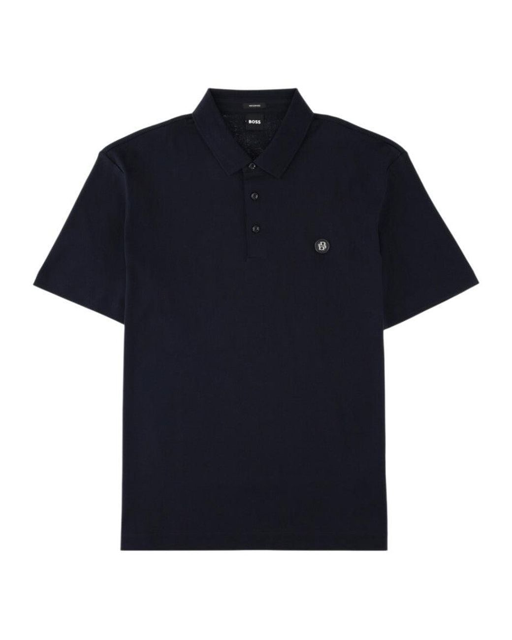 Boss Blue Dark Logo Shirt Collar Polo for men