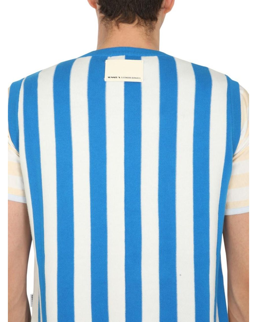 Sunnei Blue V Neck Sweaters for men