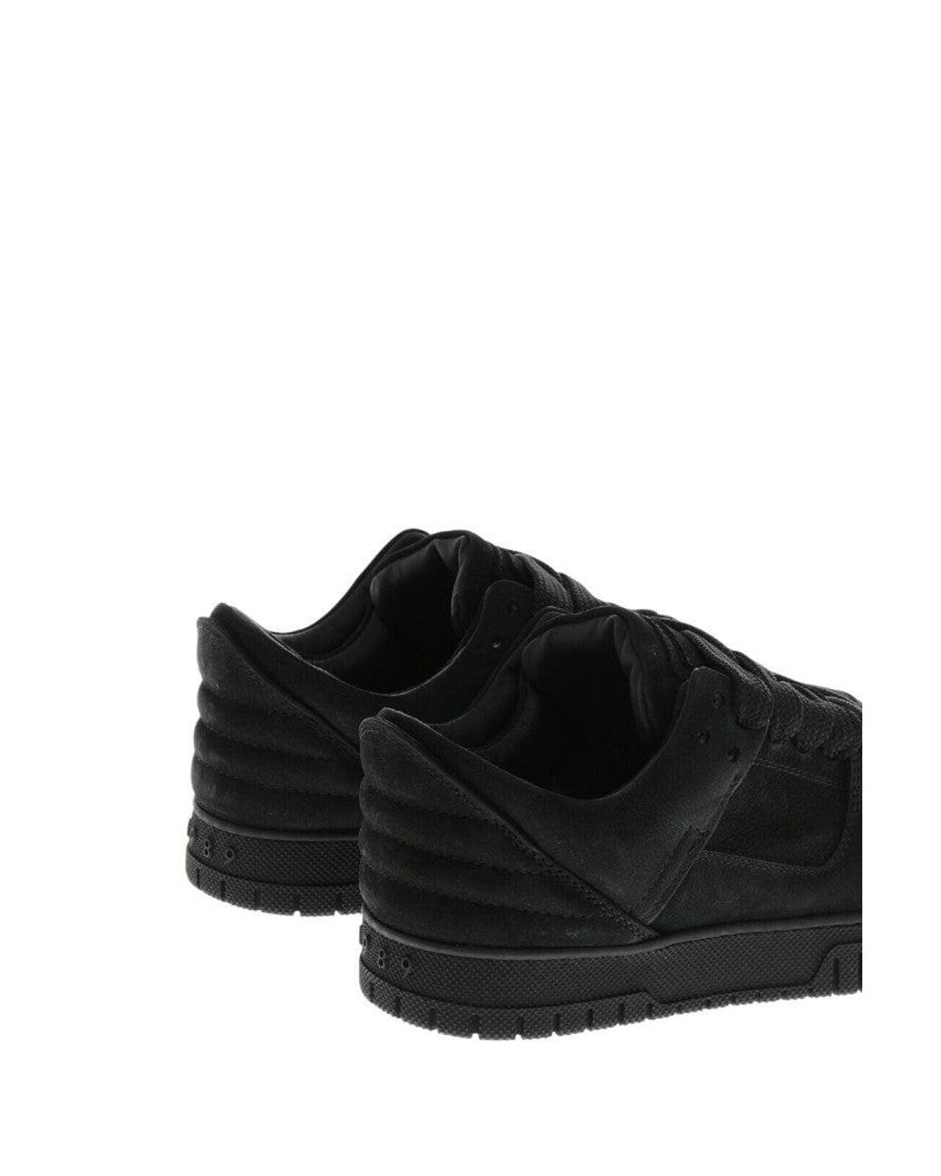 1989 STUDIO Black Low Lace-Up Sneakers for men