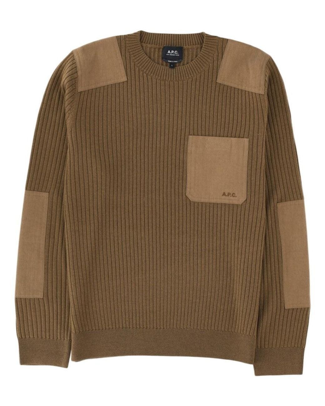 A.P.C. Brown Crew Neck Sweater for men