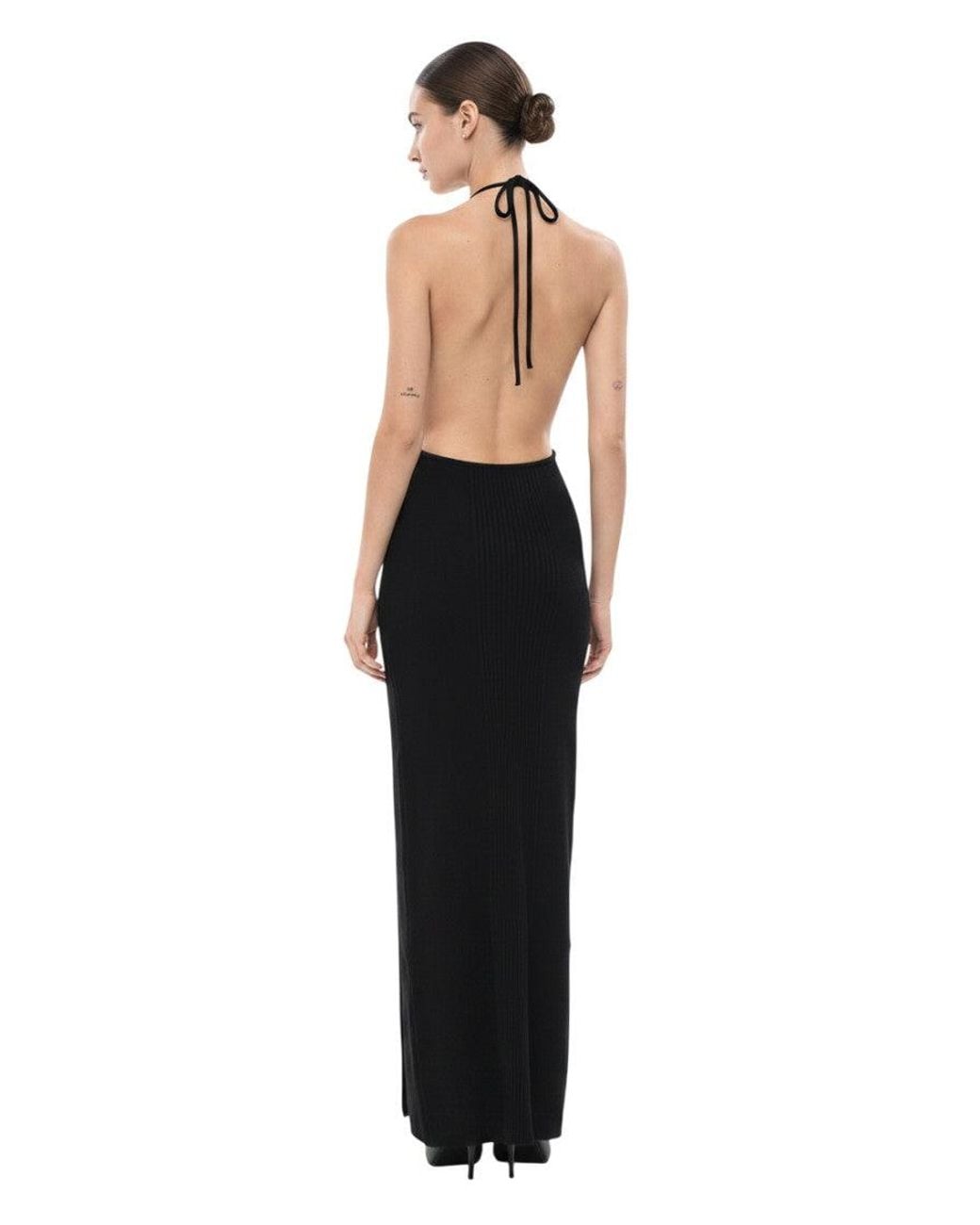 Off-White c/o Virgil Abloh Black Halter Neck Maxi Dress