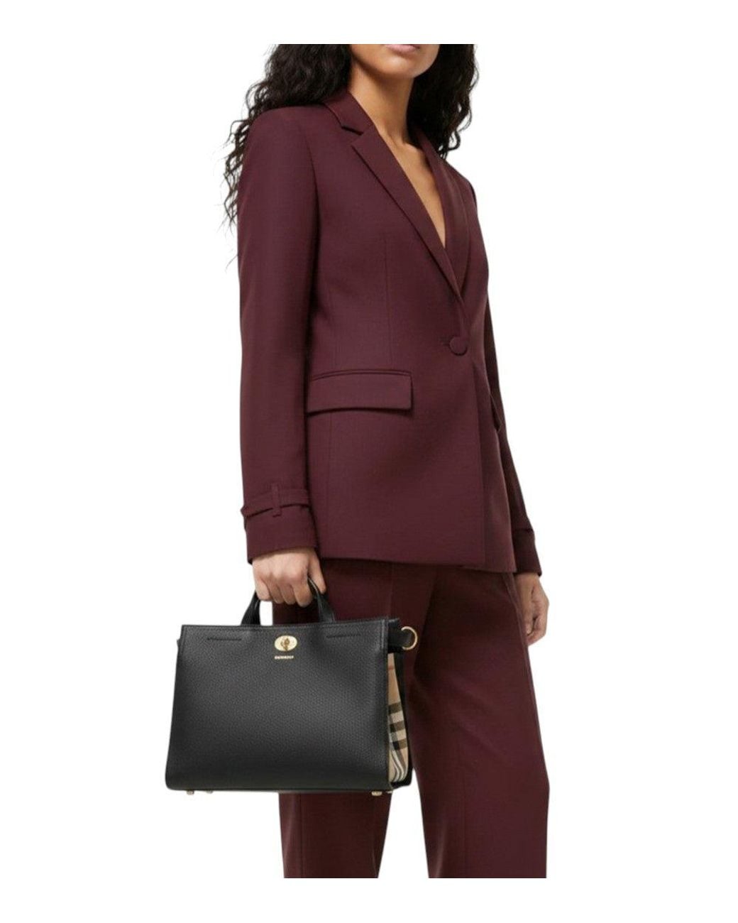 Burberry Black Check Cotswolds Small Tote