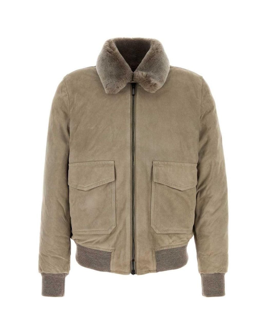 Moorer Gray Shirt Collar Jacket for men