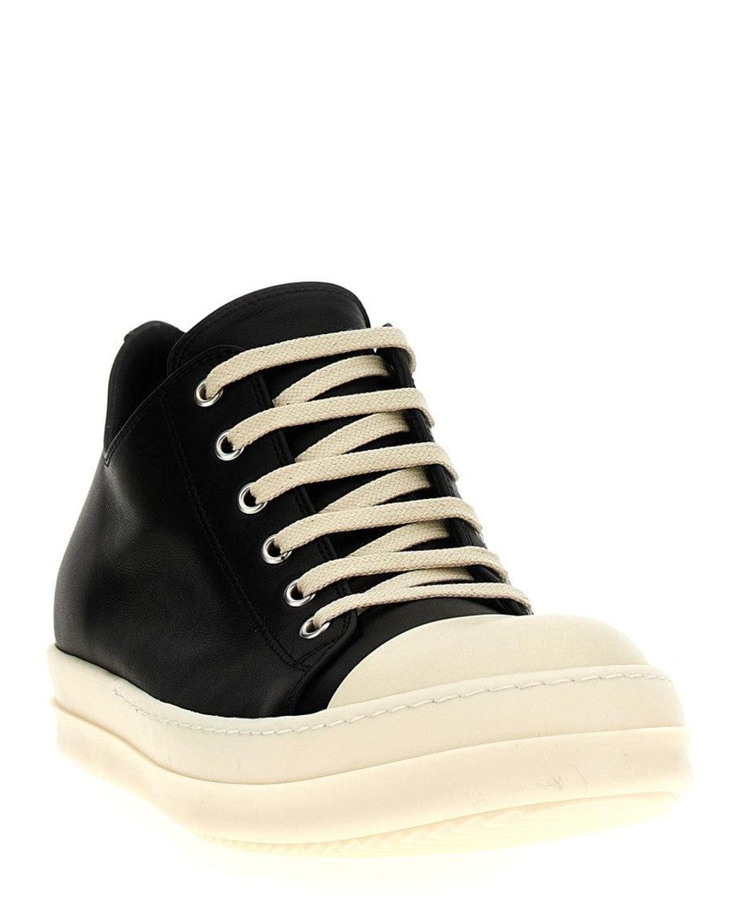 Rick Owens Blackwhite Lace Up Sneakers