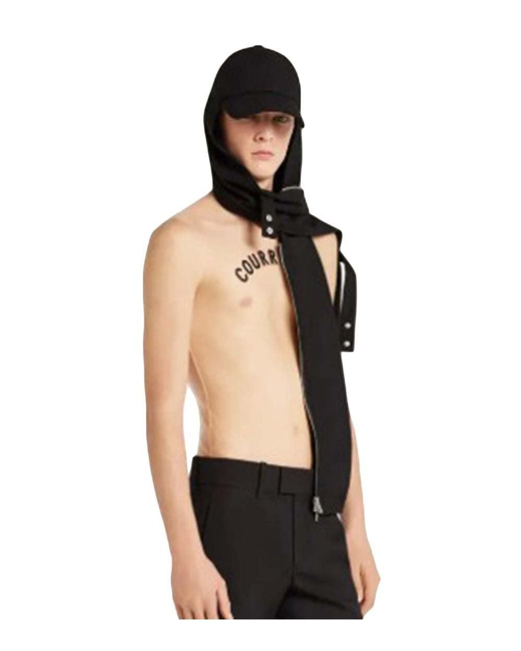 Courreges White Light Logo Round Neck Top
