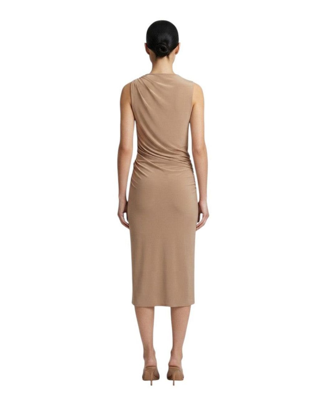 Sportmax Natural Crew Neck Midi Dress