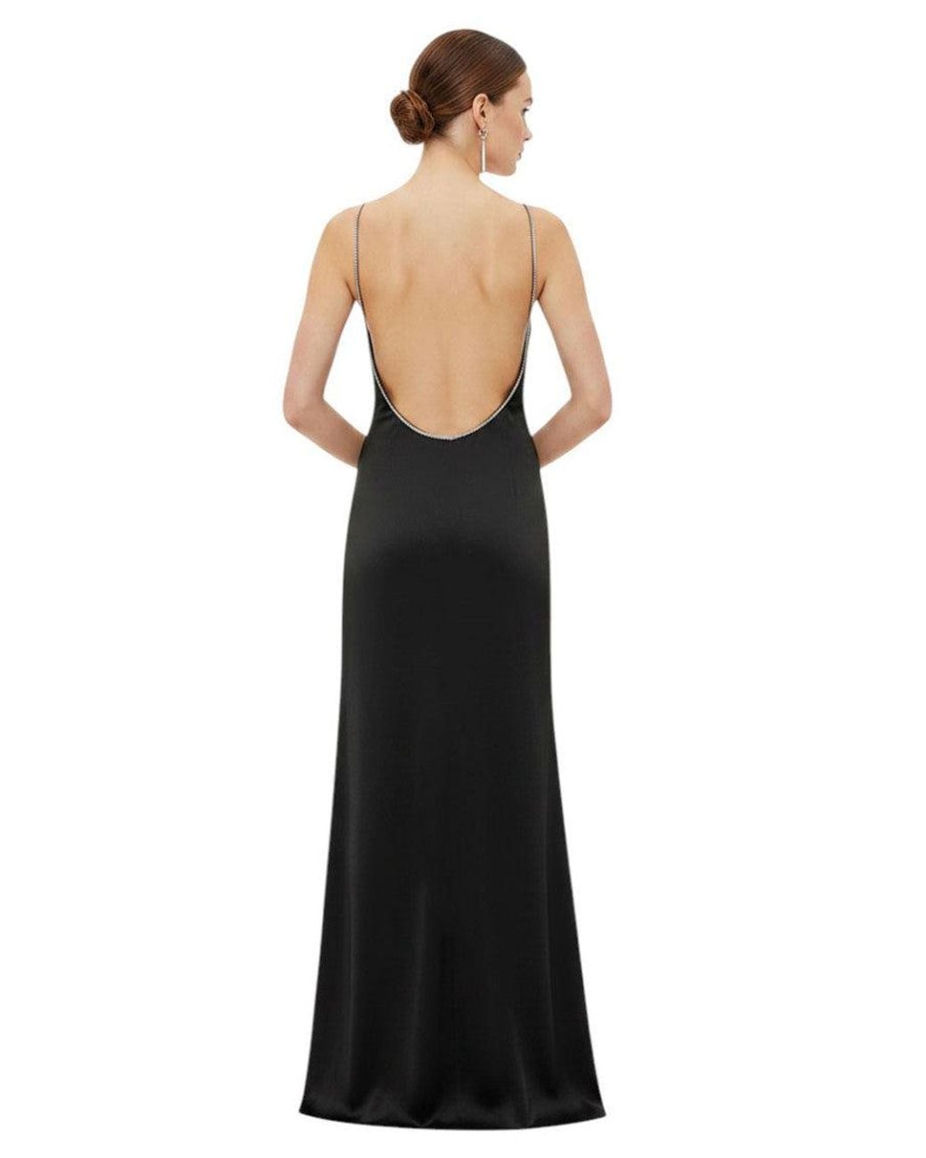 Tom Ford Black Solid V Neck Maxi Dress