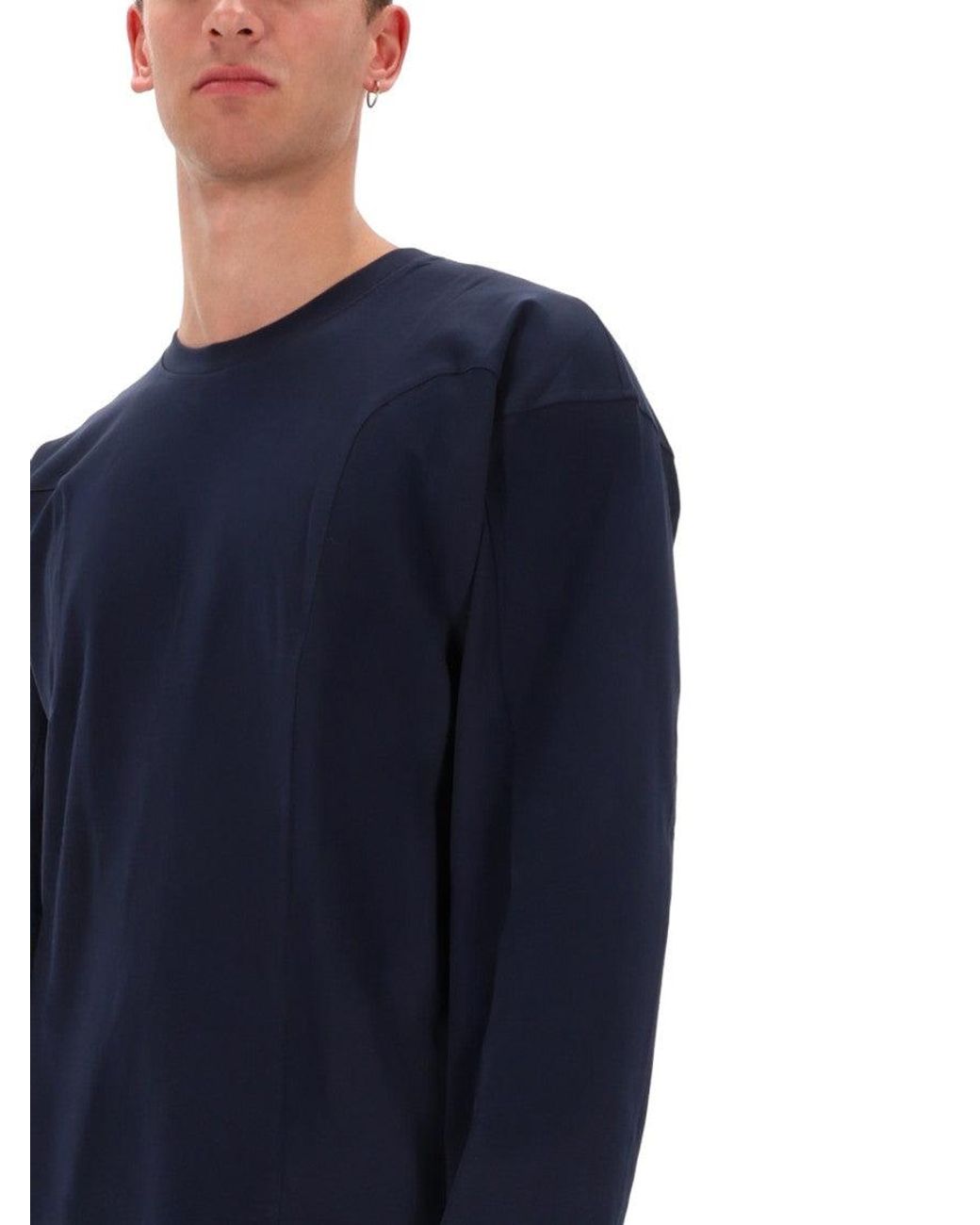 DIESEL Blue Solid Crew Neck T-Shirt for men
