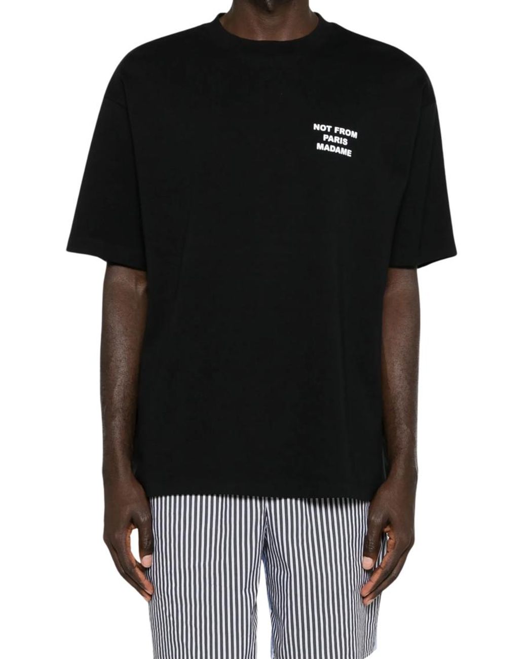 Drole de Monsieur Black Crew Neck T-Shirt for men