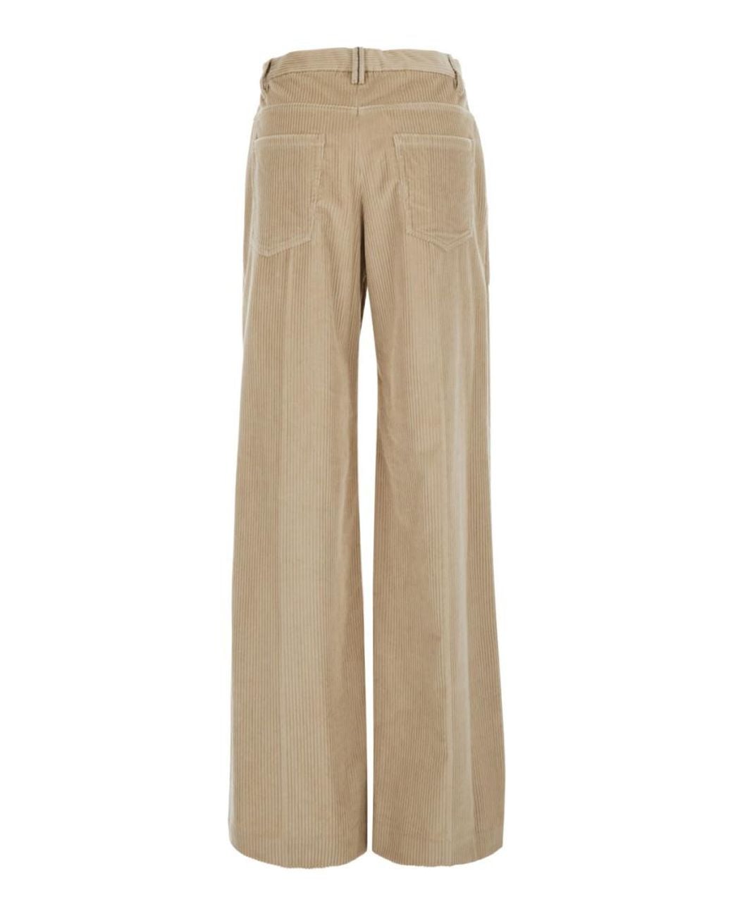 Brunello Cucinelli Natural Regular Flat Front Pant