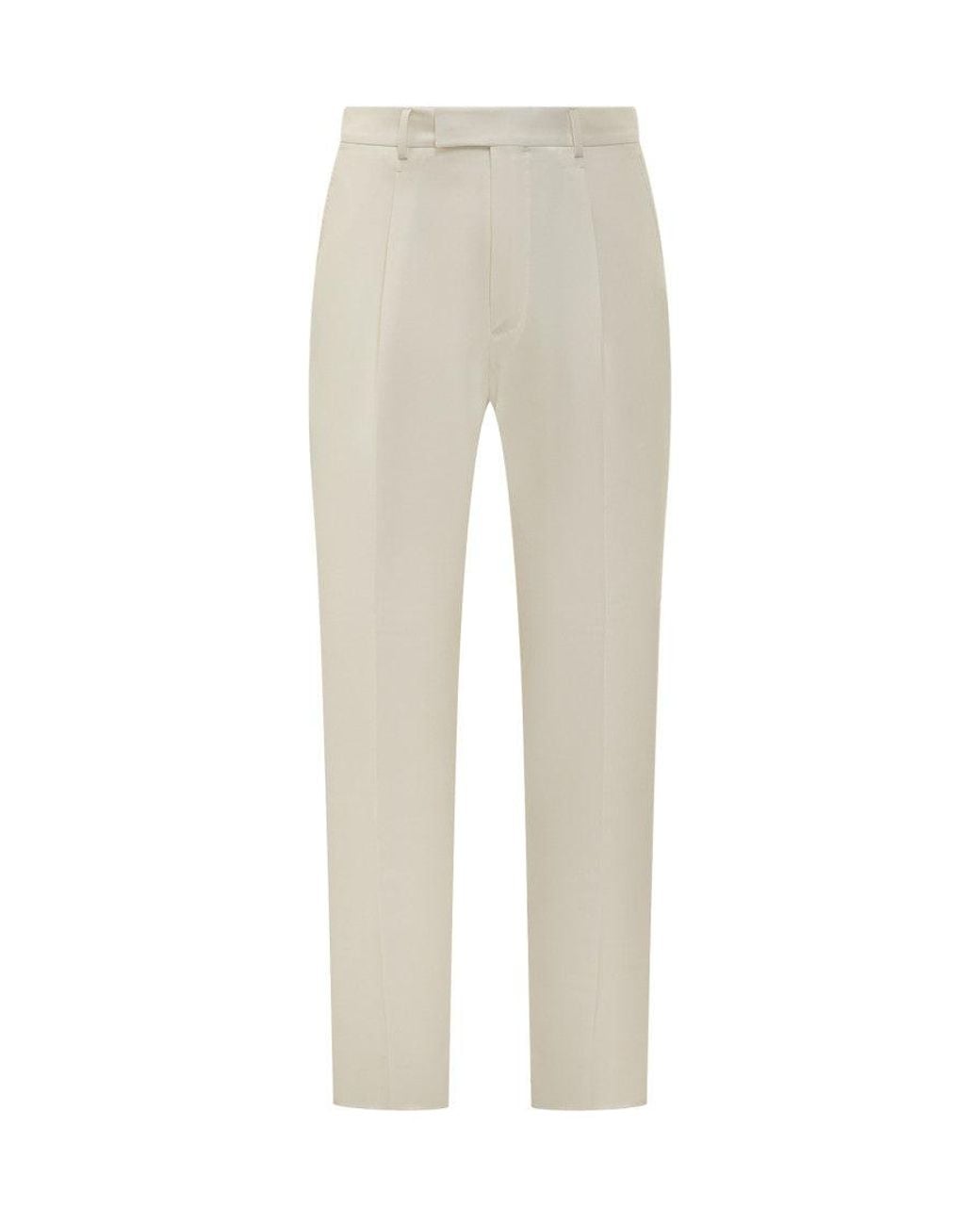 Zegna Natural Tailored Flat Front Pants for men