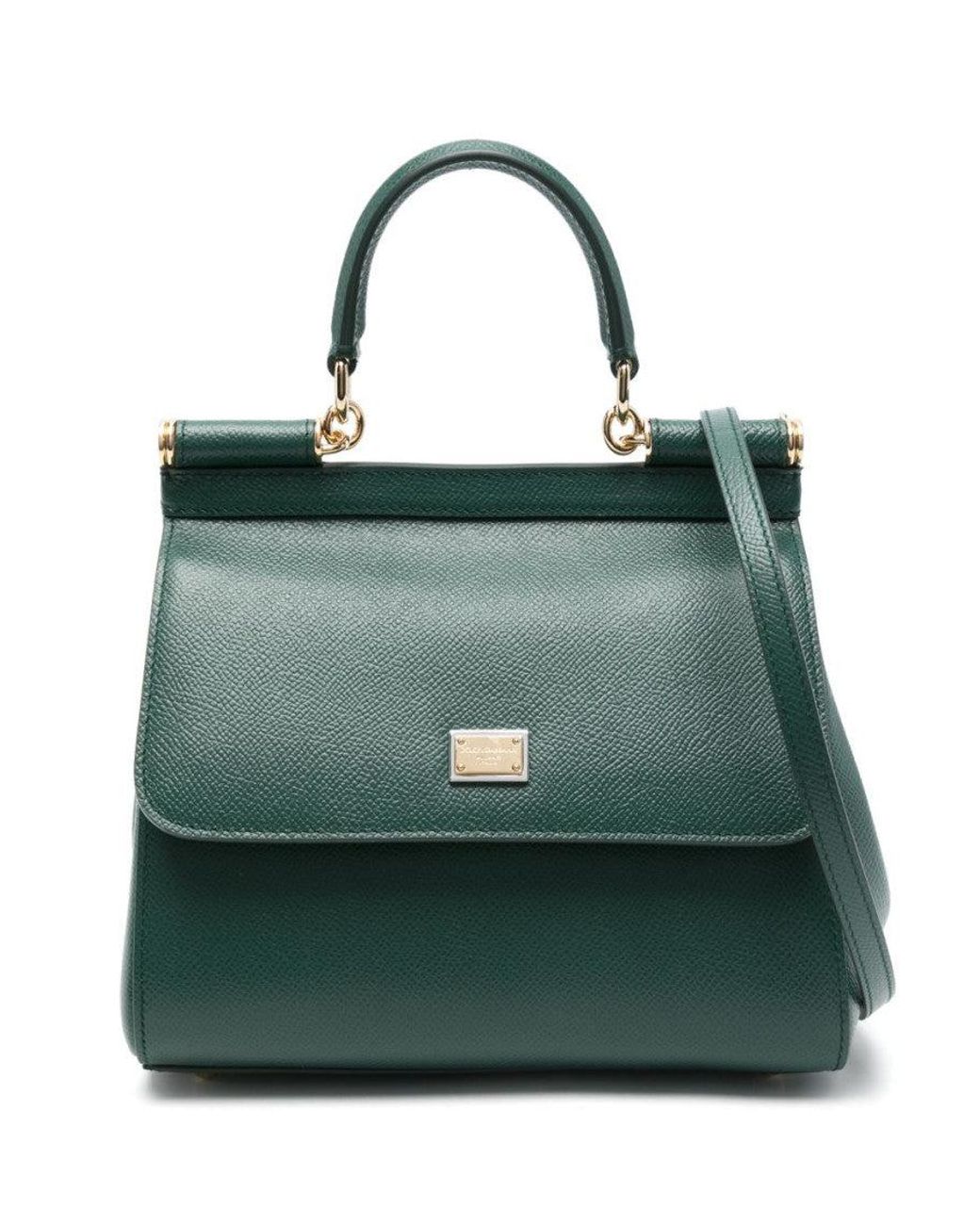Dolce & Gabbana Green Sicily Medium Satchel