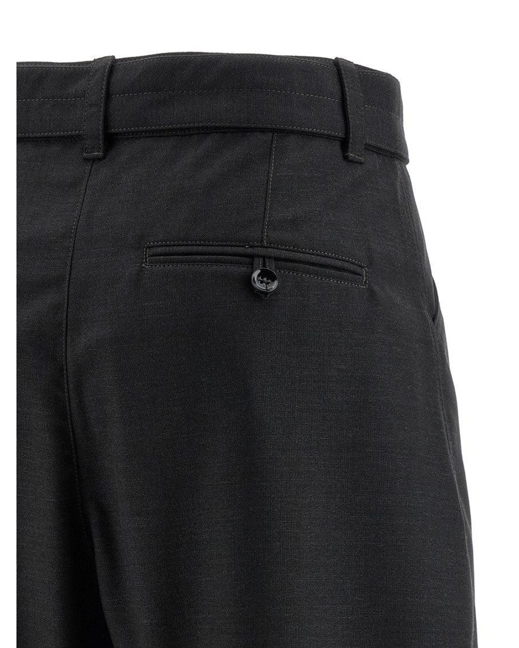 Lemaire Black Curved Tailored Wool Trousers