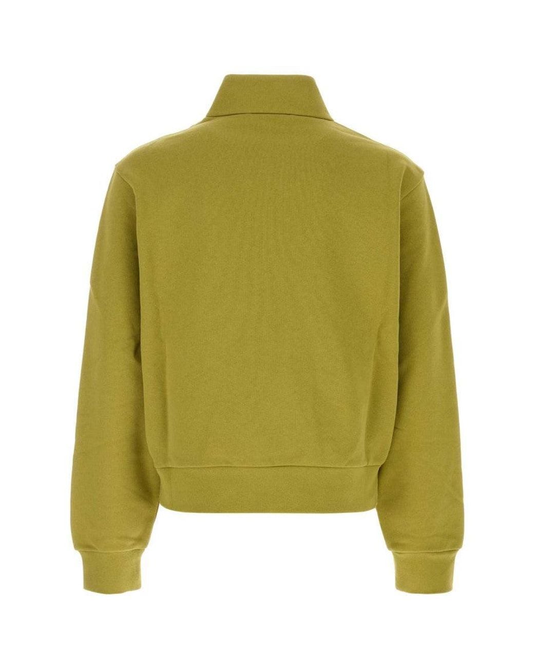 Moncler Green Lime Zip-Up Sweatshirt for men