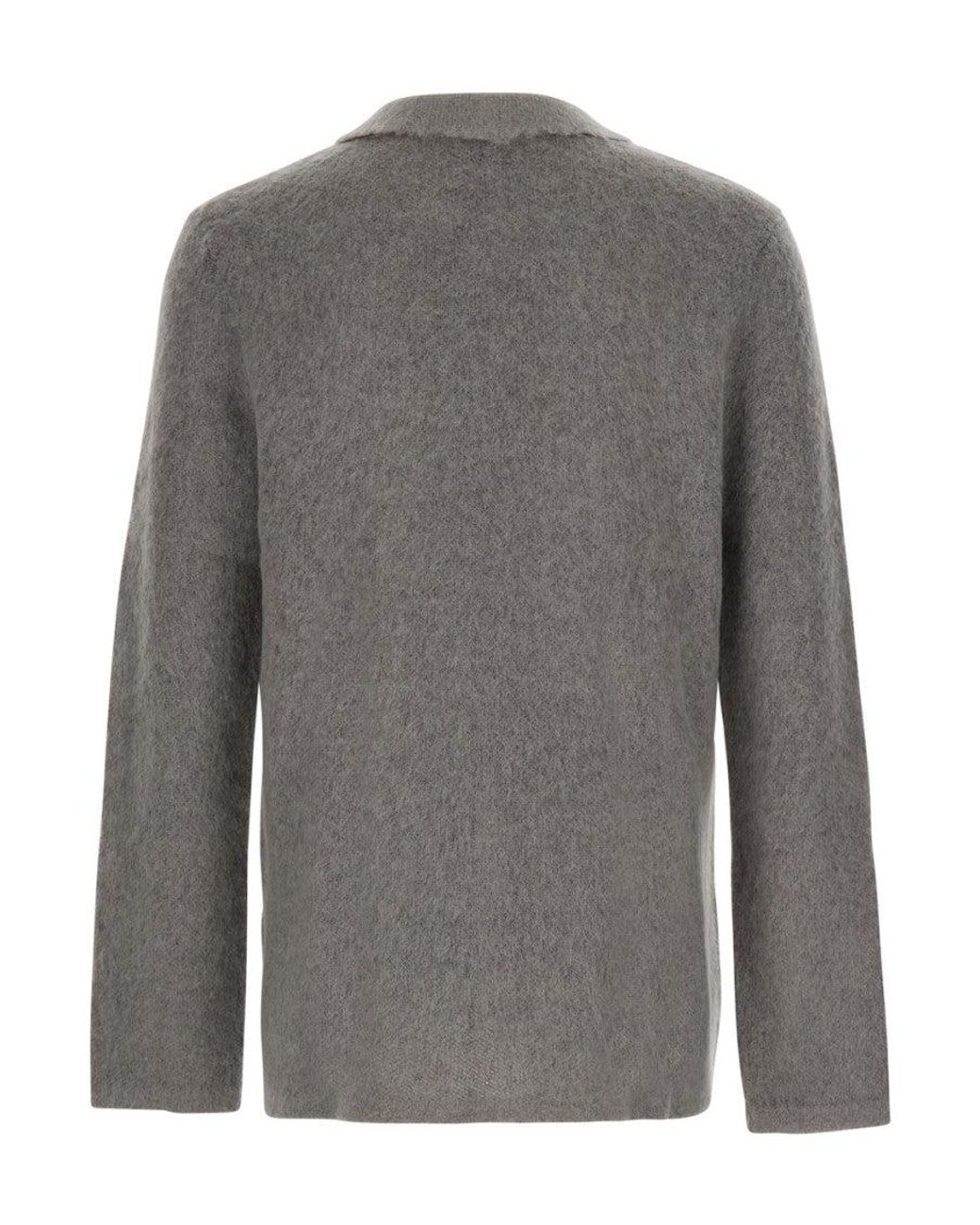Emporio Armani Gray Button-Up Cardigan for men