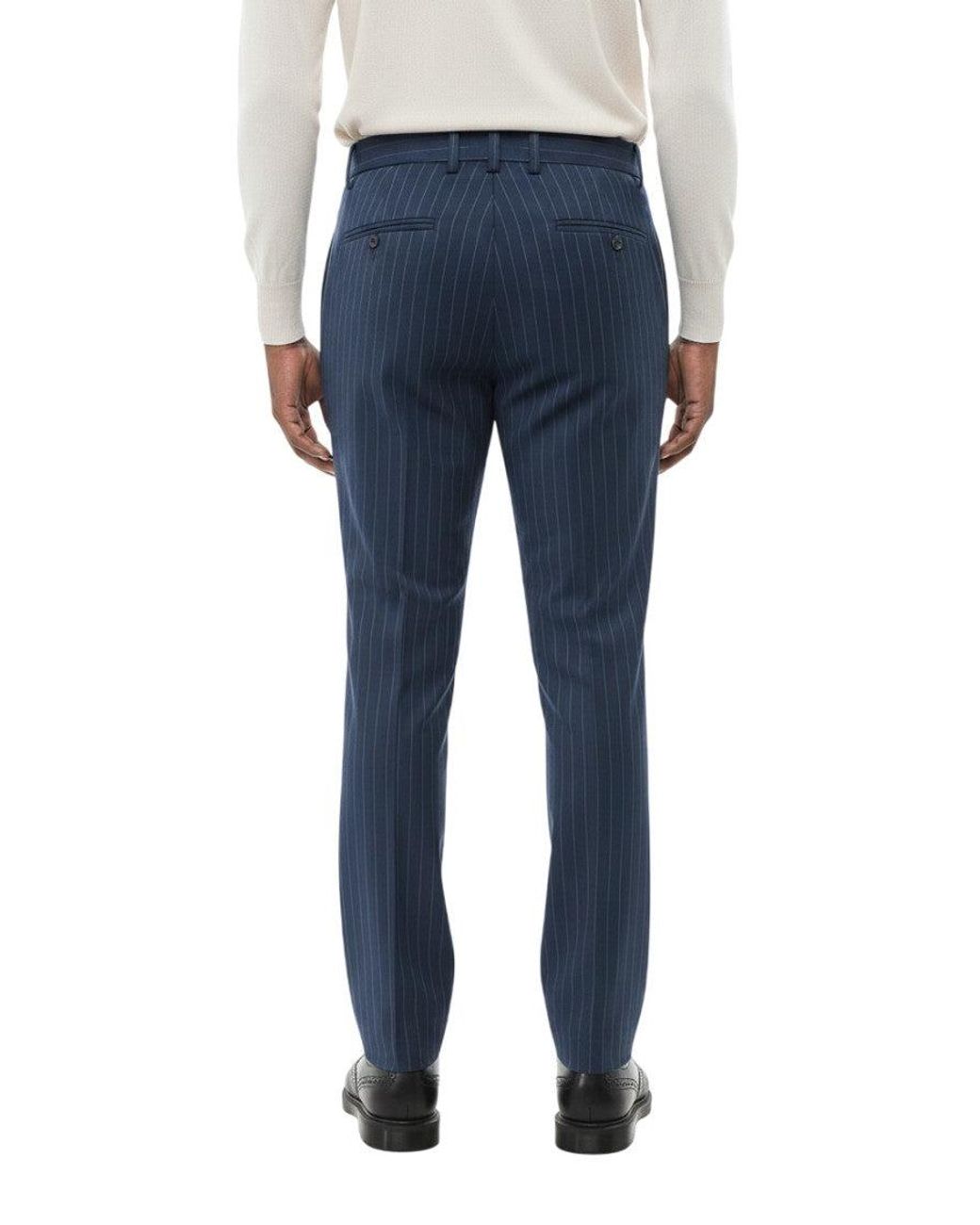 Brunello Cucinelli Blue Tailored Pleated Pants for men
