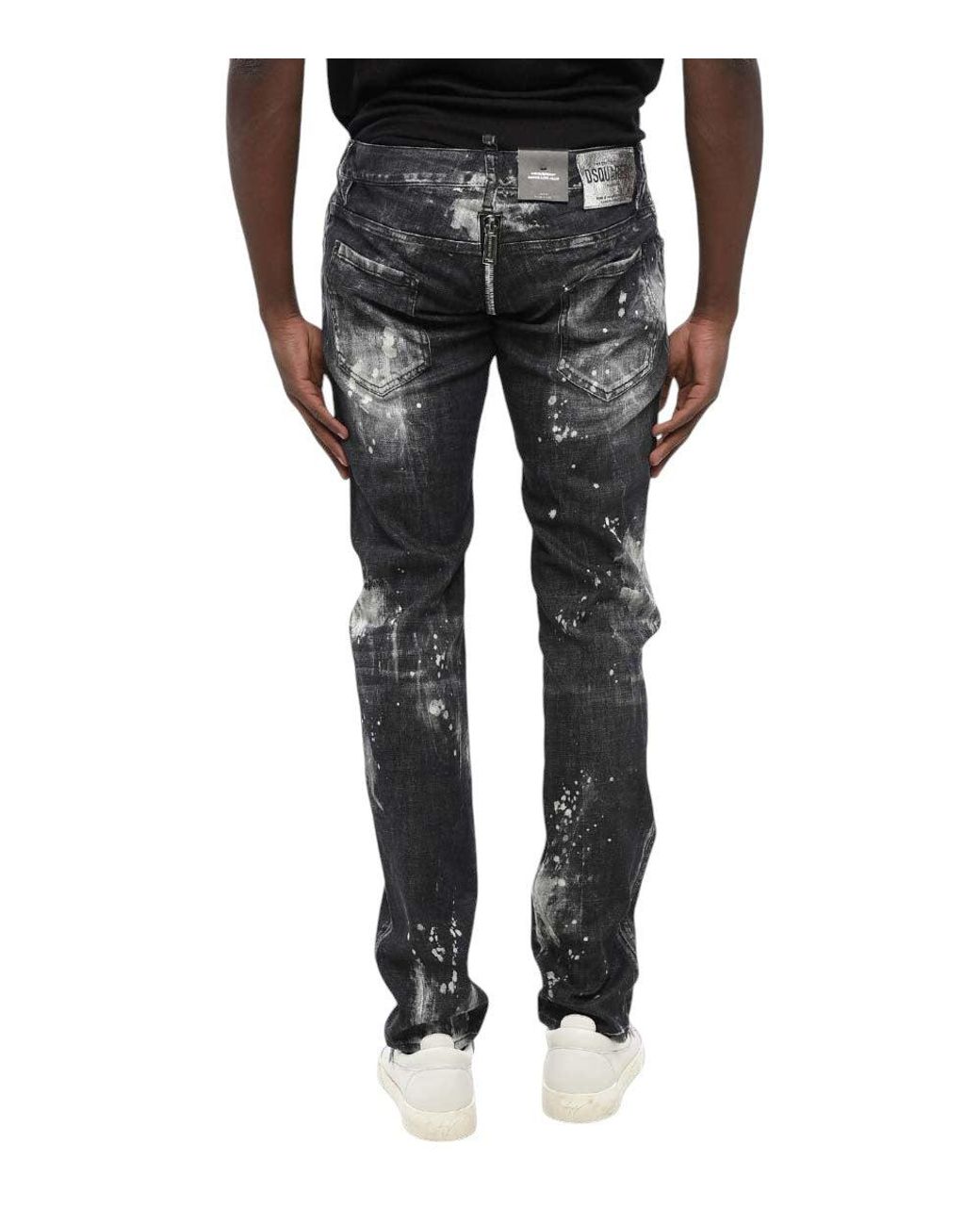 DSquared² Gray Slim Distressed Jeans for men