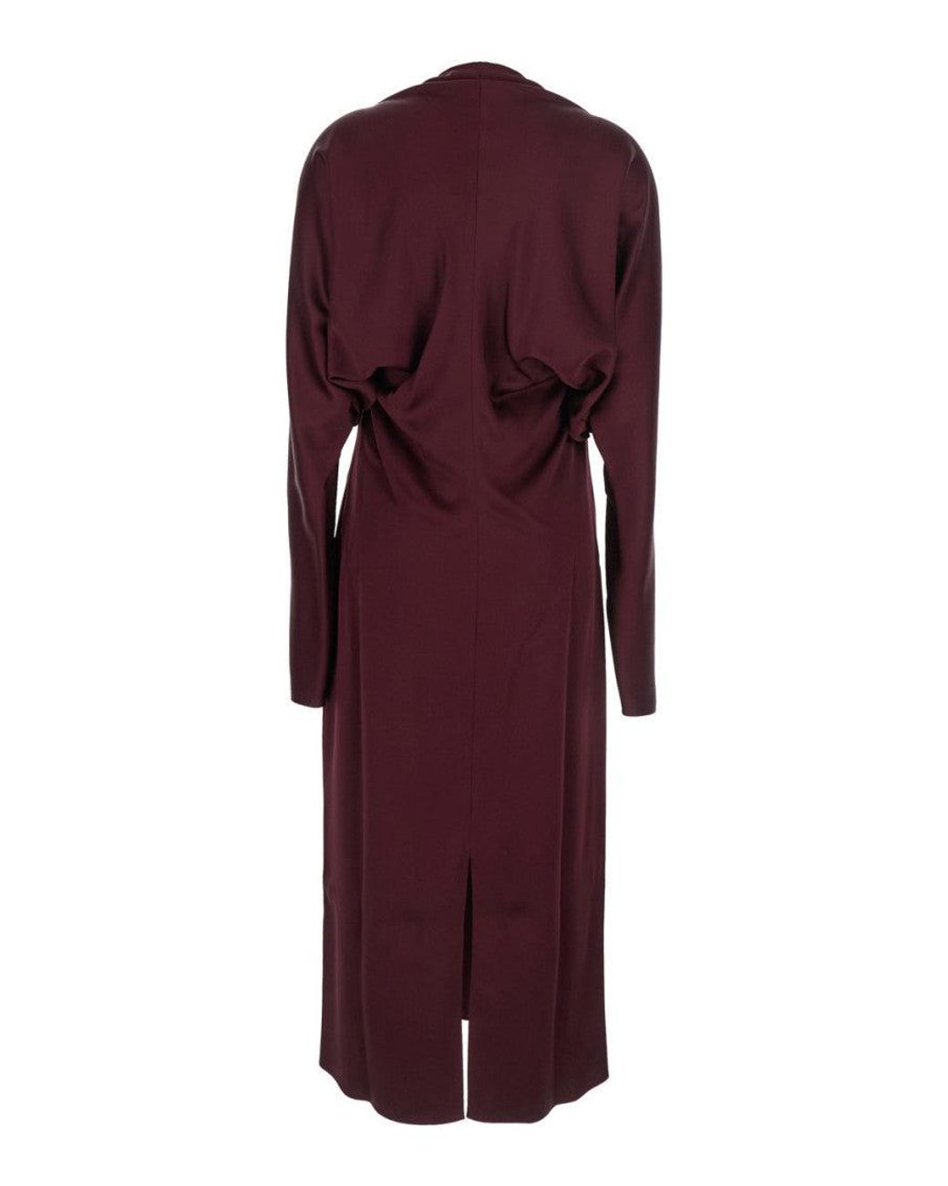Stella McCartney Purple Dark Round Neck Midi Dress