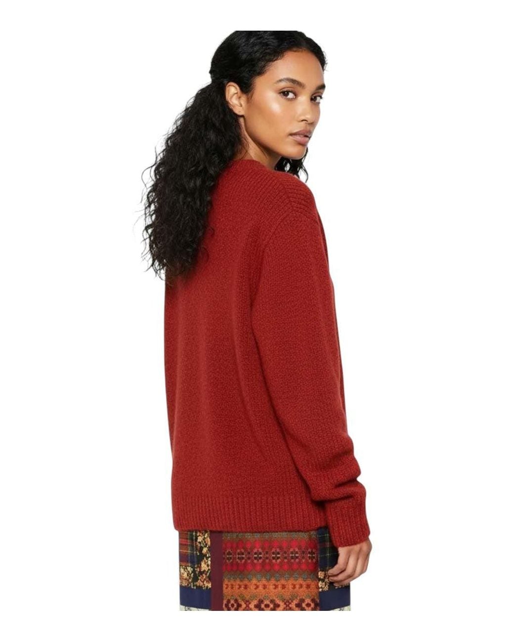 Dries Van Noten Red V Neck Cardigan