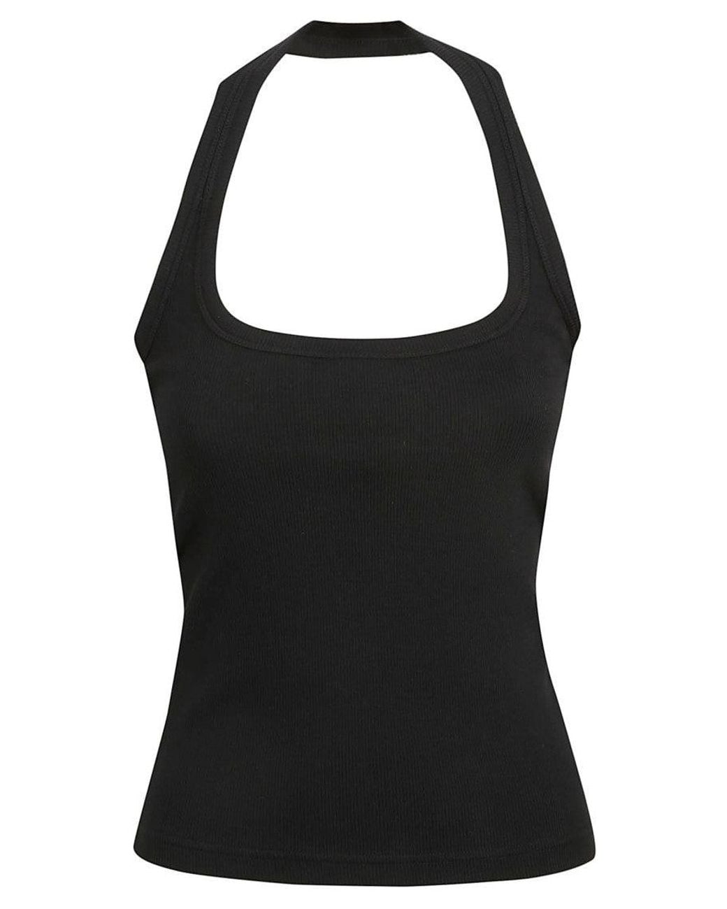 Courreges Black Scoop Neck Top