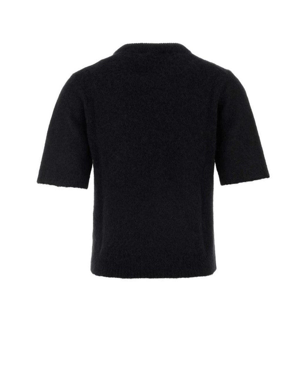 Ganni Black Graphic Crew Neck T-Shirt