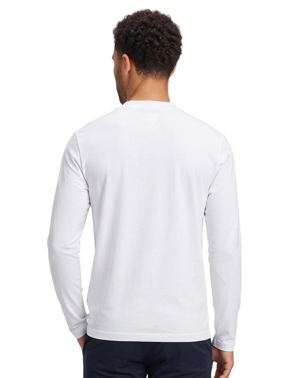 Boss White Logo Full Sleeves T-Shirt for men