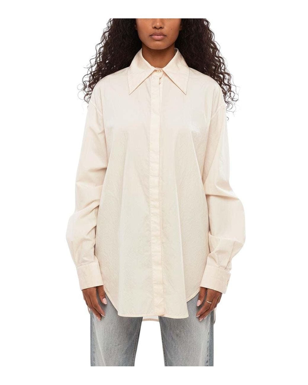 Quira Natural Light Oversized Solid Shirt