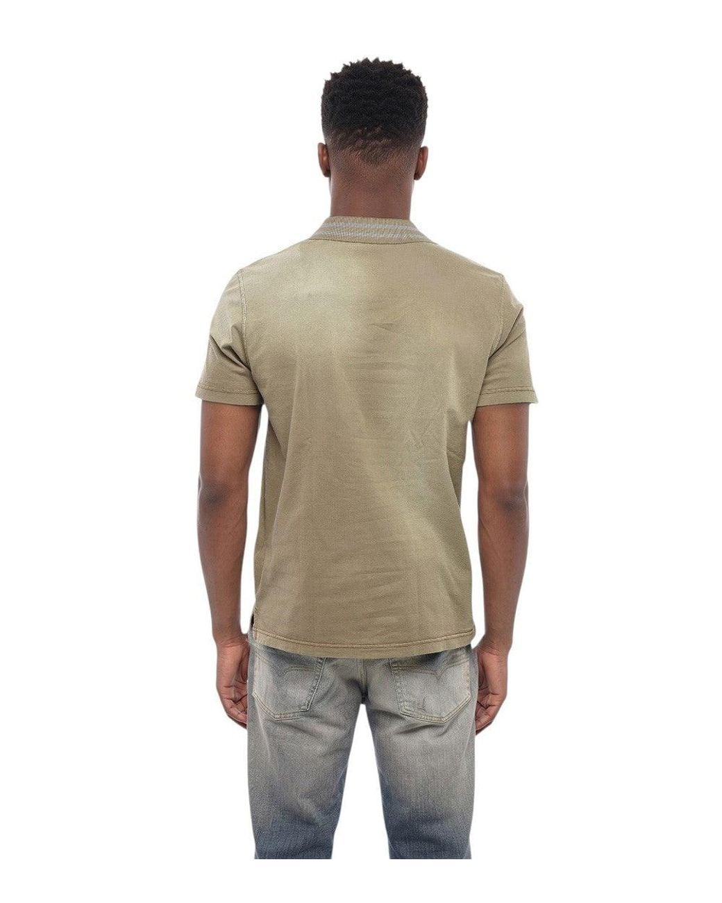 DIESEL Green Khaki Shirt Collar Polo for men
