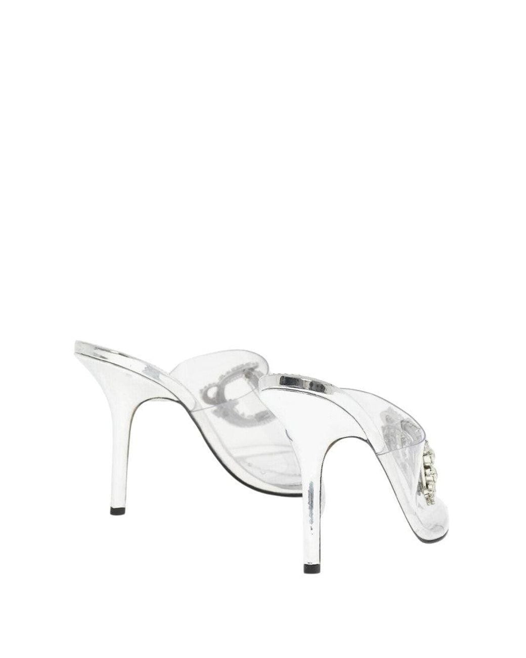 DSquared² White Embellished Transparent Heels