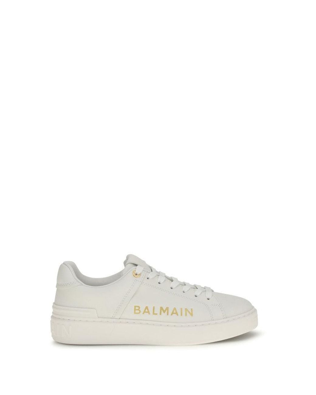 Balmain White Logo B-Court Sneakers