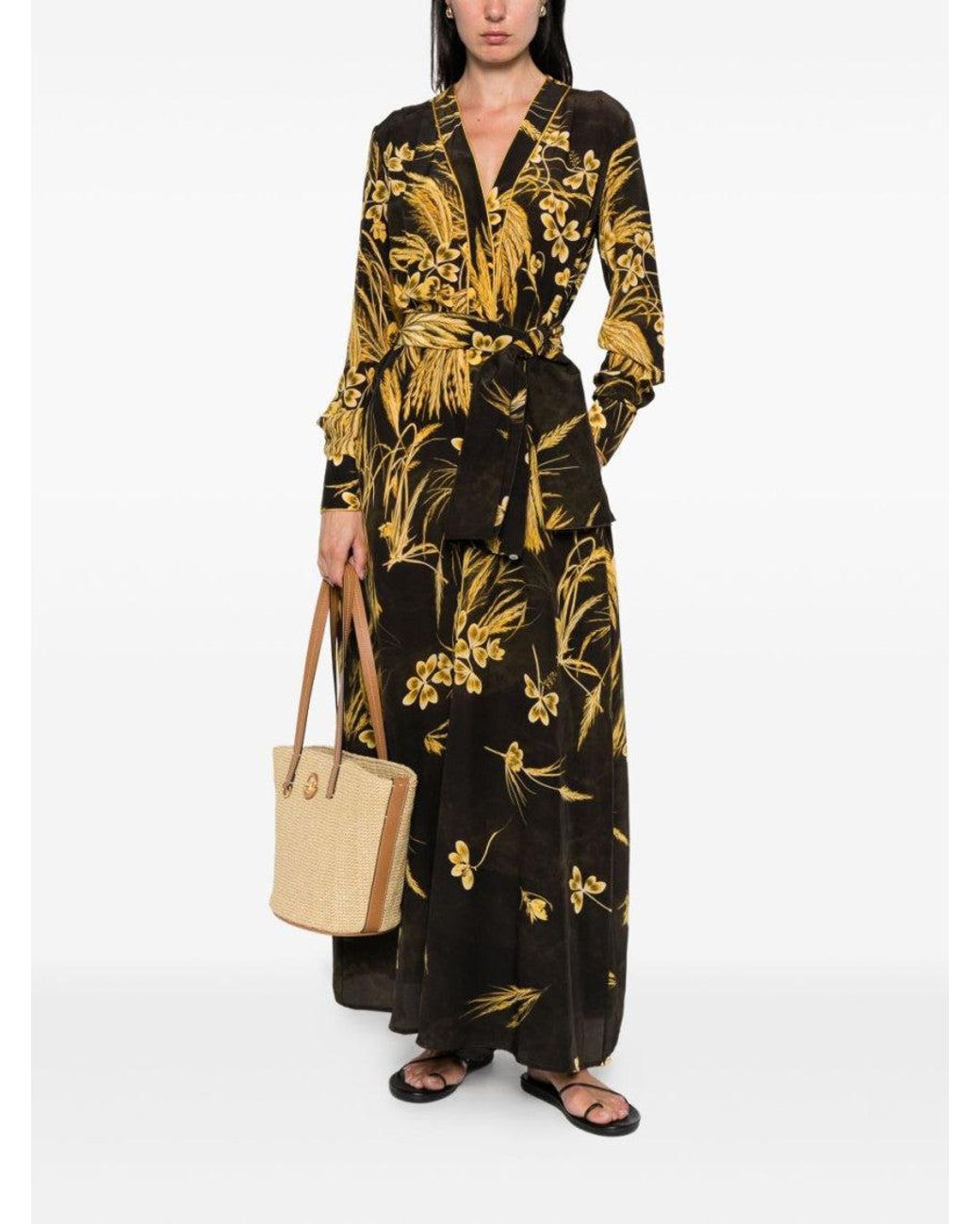 F.R.S For Restless Sleepers Brown Floral-Print Maxi Dress