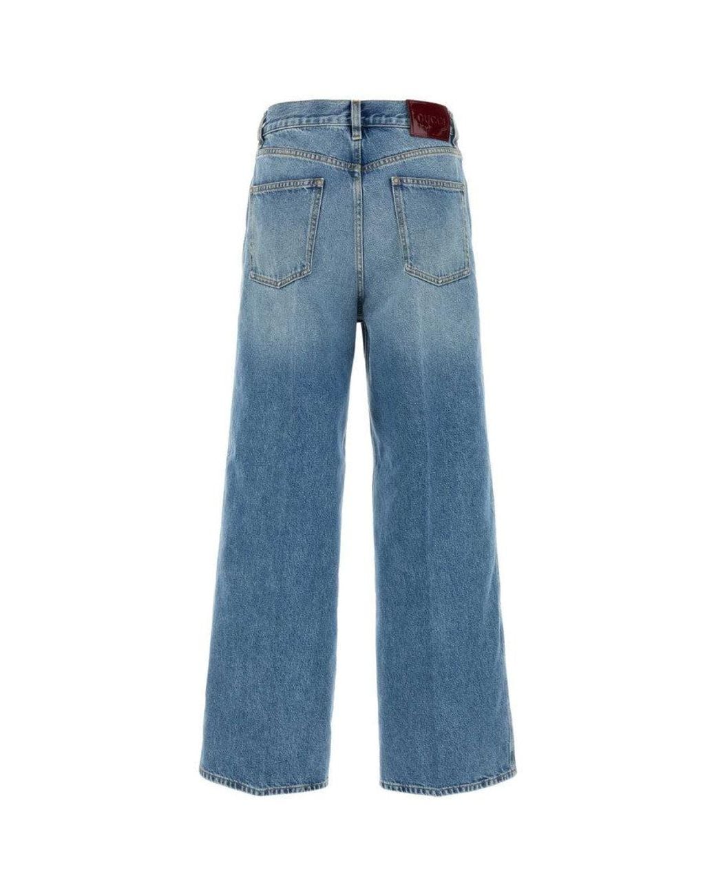 Gucci Blue Denim Wide-Leg Jeans