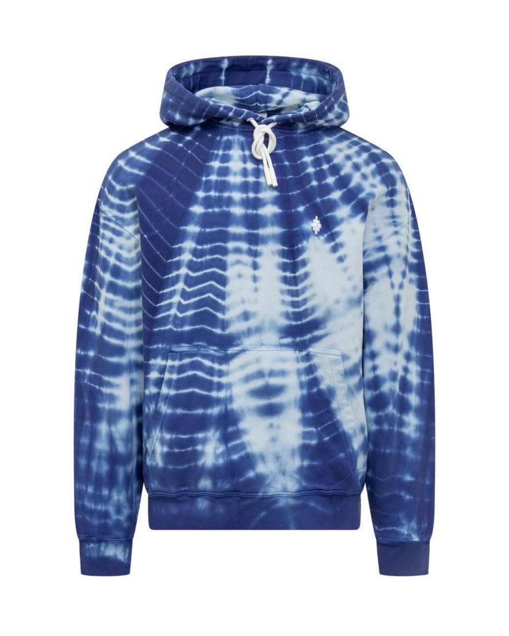 Marcelo Burlon Blue Tie-Dye Hood Sweatshirt for men