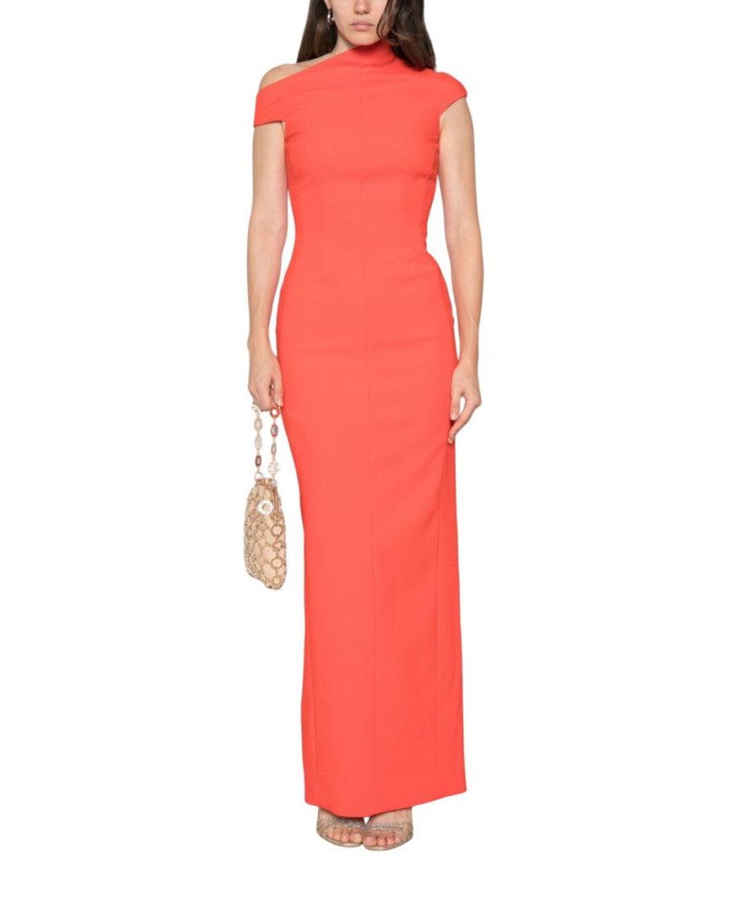 Solace London Red One Shoulder Maxi Dress