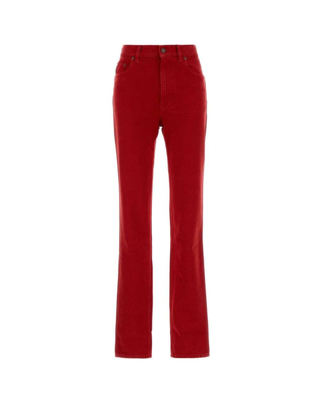 Chloé Red Bootcut Flat Front Pants