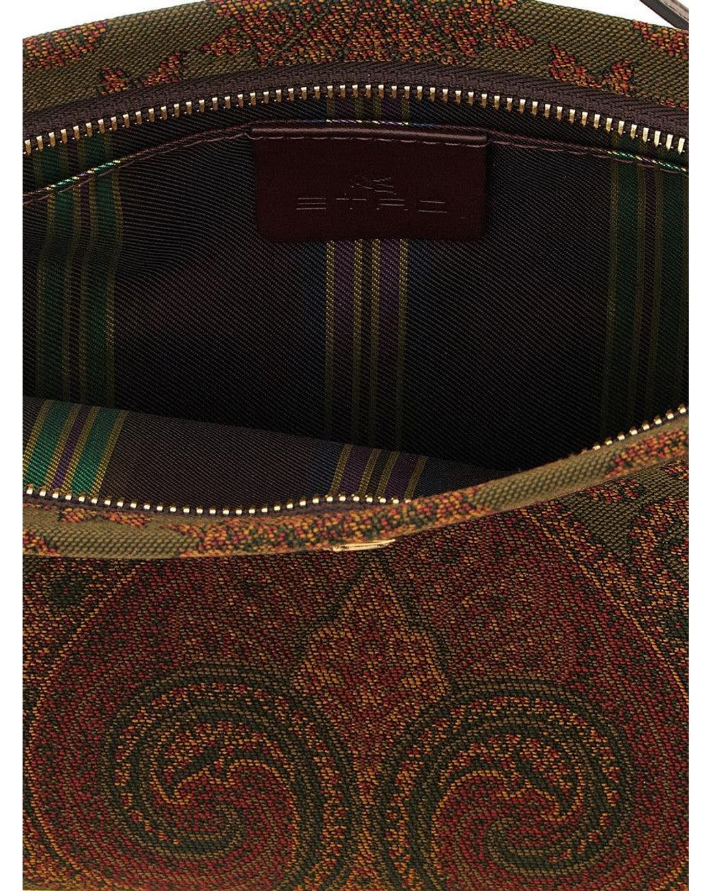 Etro Brown Paisley Print Clutch