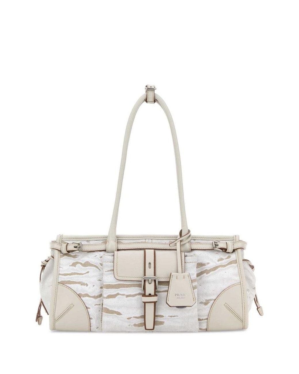 Prada White Bonnie Medium Shoulder Bag