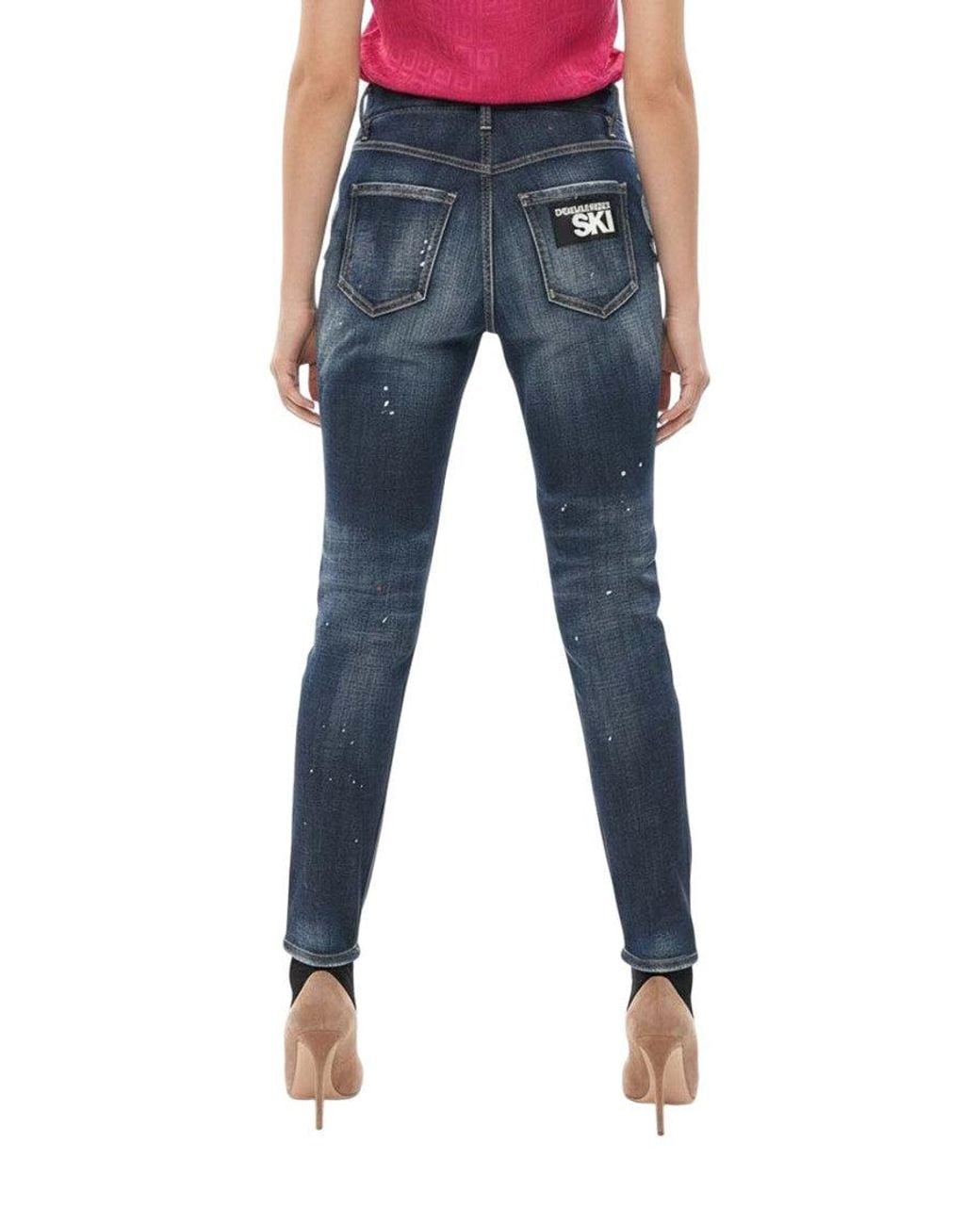 DSquared² Blue Skinny High Rise Jeans