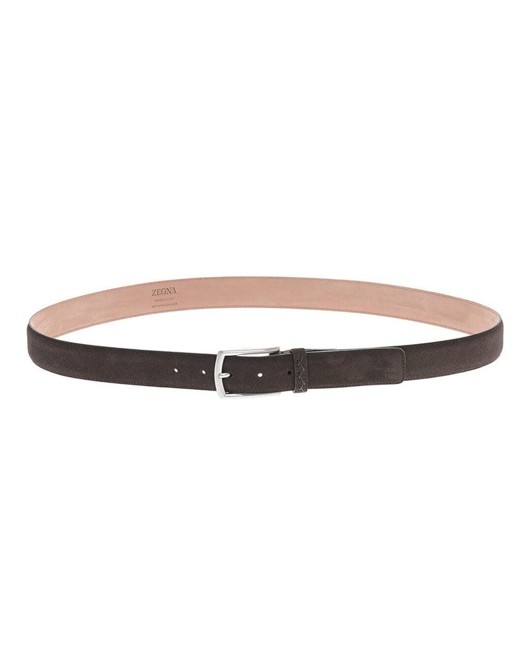 Zegna Brown Solid Belt for men