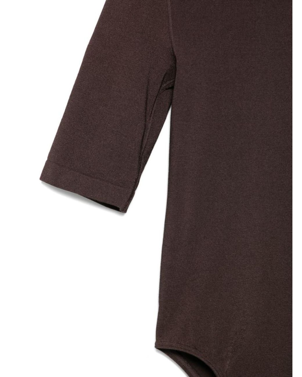 Wolford Brown Solid Round Neck Top