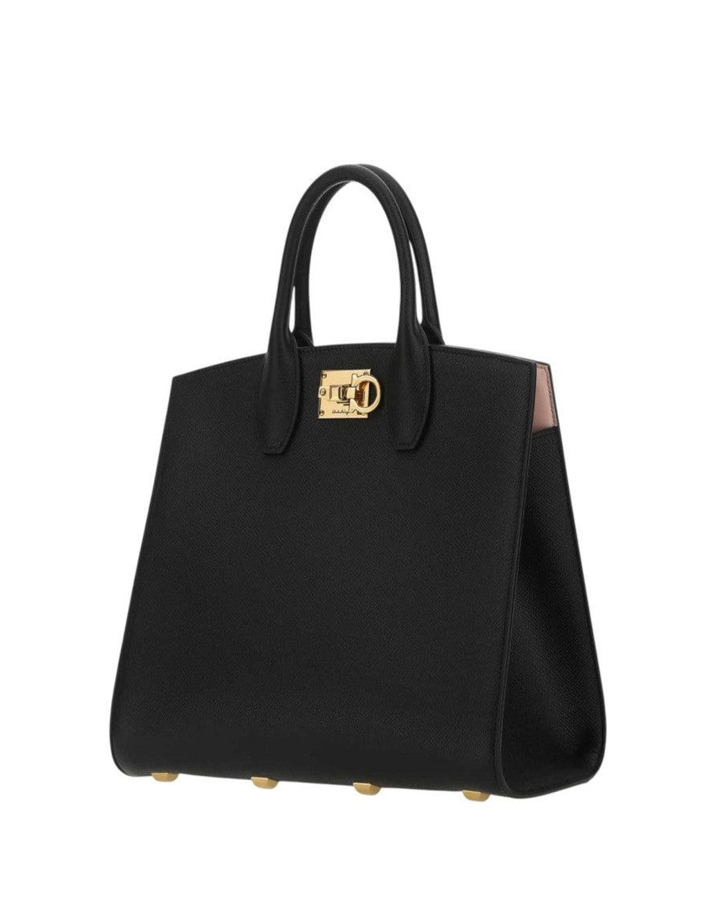 Ferragamo Black Studio Medium Satchel