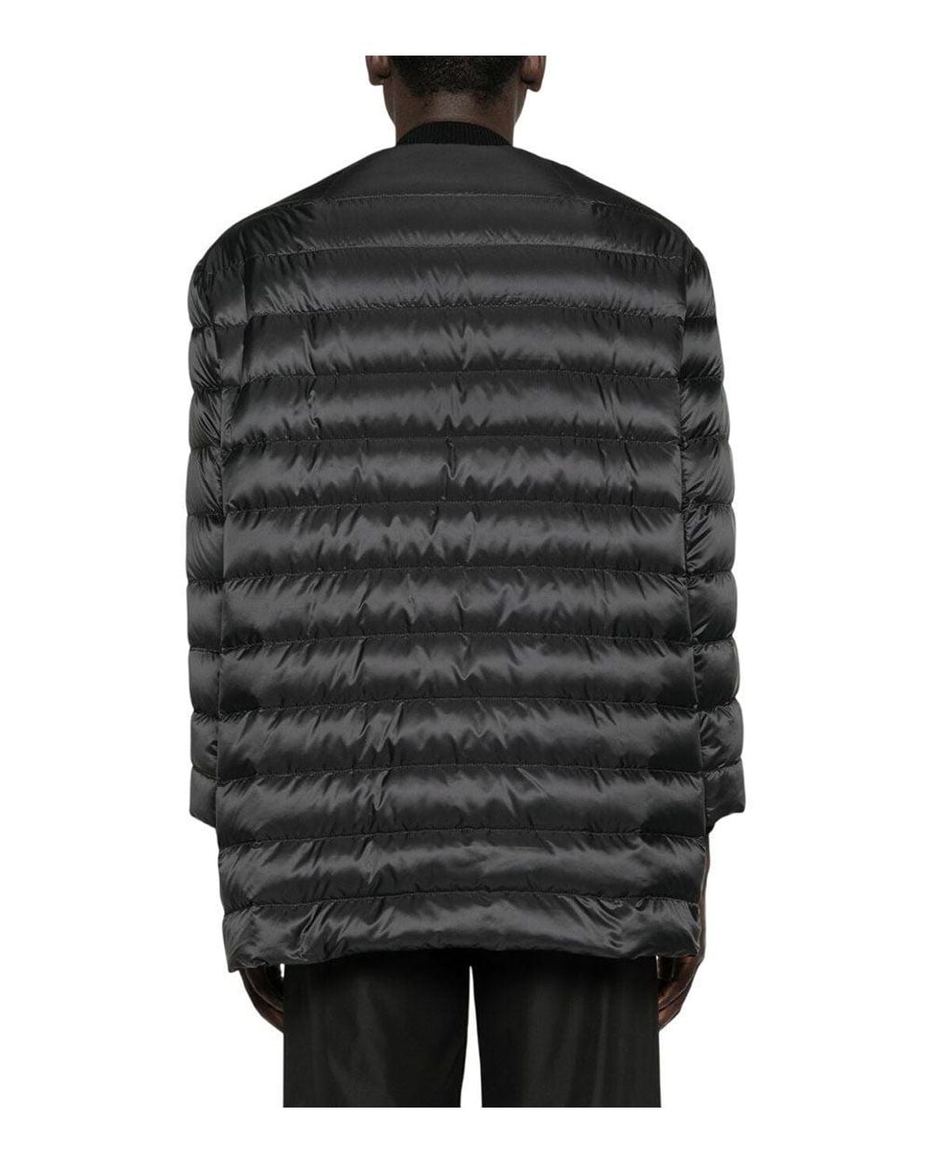 Moncler Black Quilted Mock Collar Jacket