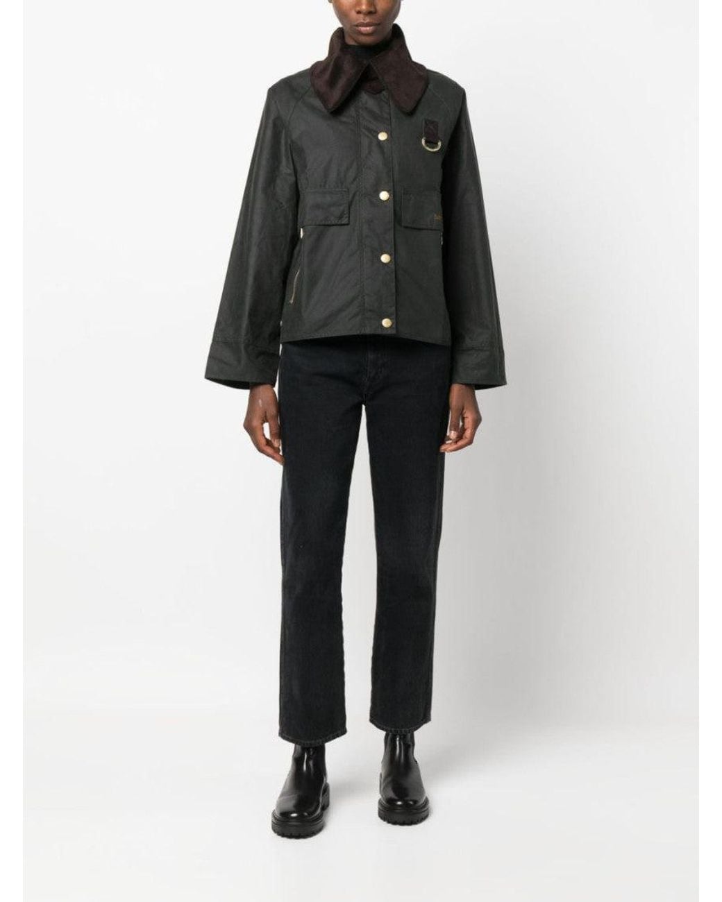 Barbour Black Dark Catton Wax Jacket