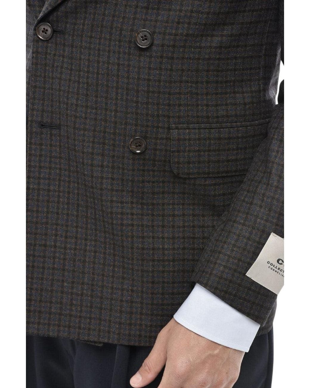 Corneliani Black Double Breasted Blazer for men