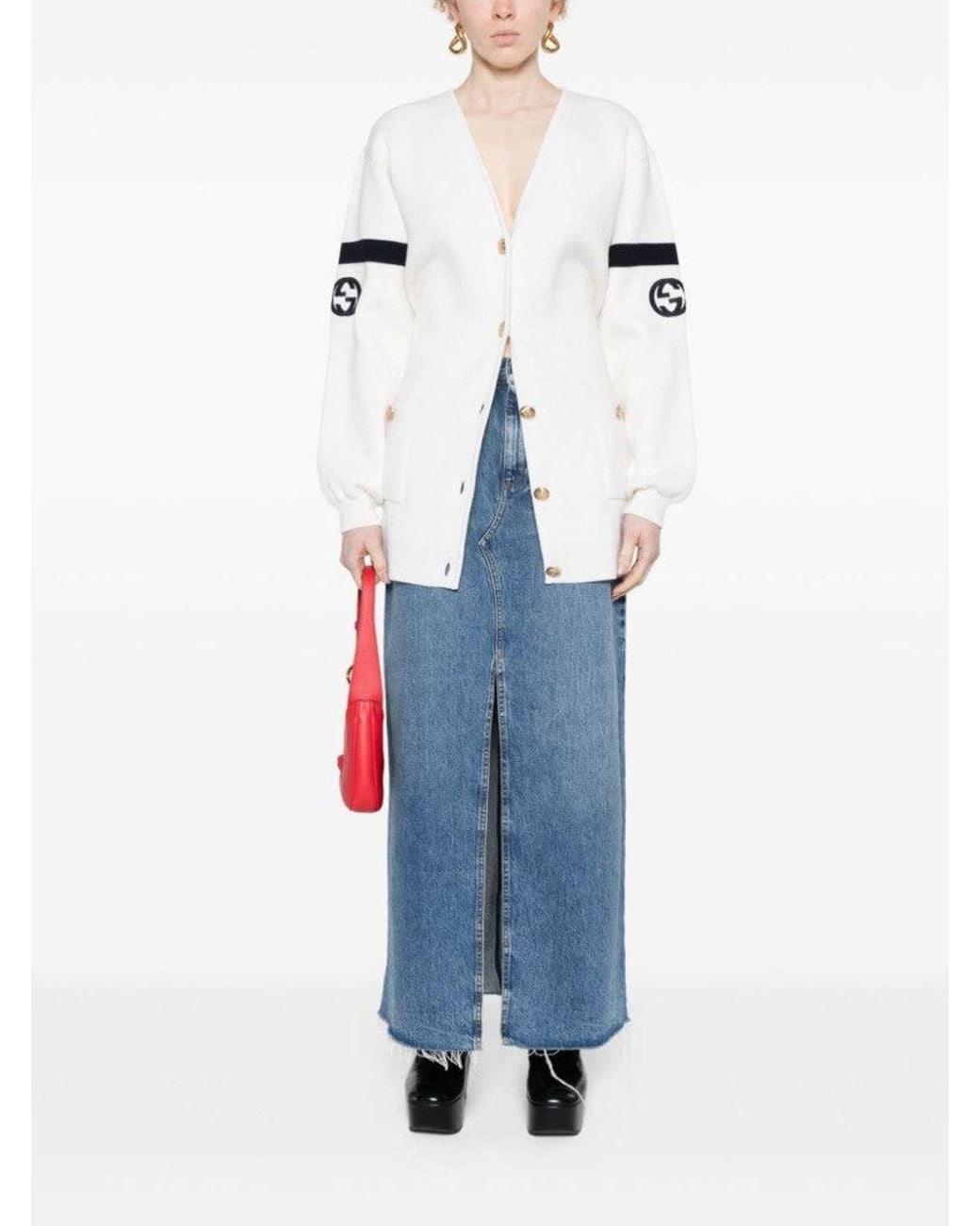 Gucci White Wool Cardigan