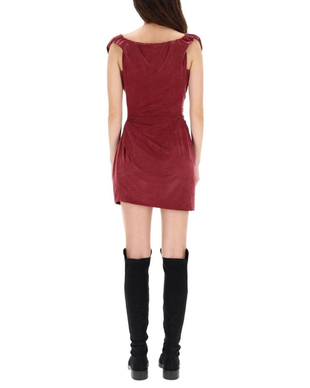 Vivienne Westwood Red Scoop Neck Mini Dress