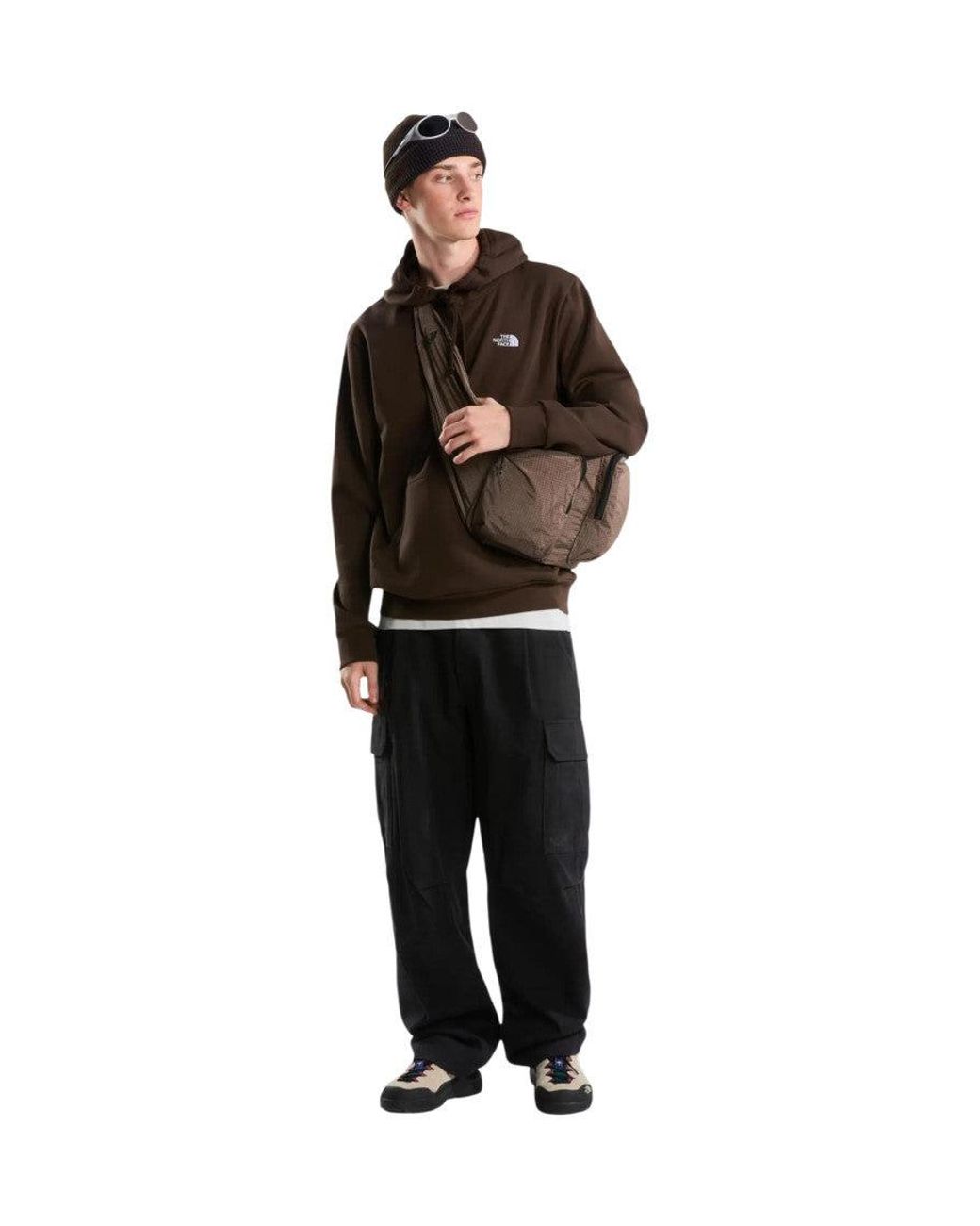 The North Face Brown Regular Logo Hoodie for men