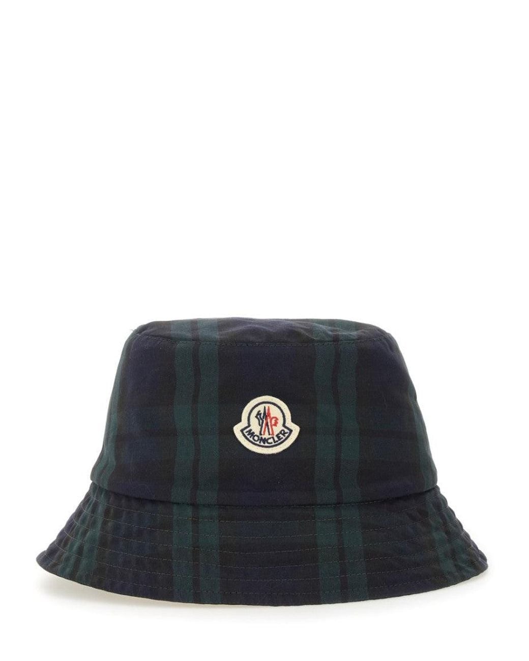Moncler Blue Reversible Plaid Bucket Hat for men