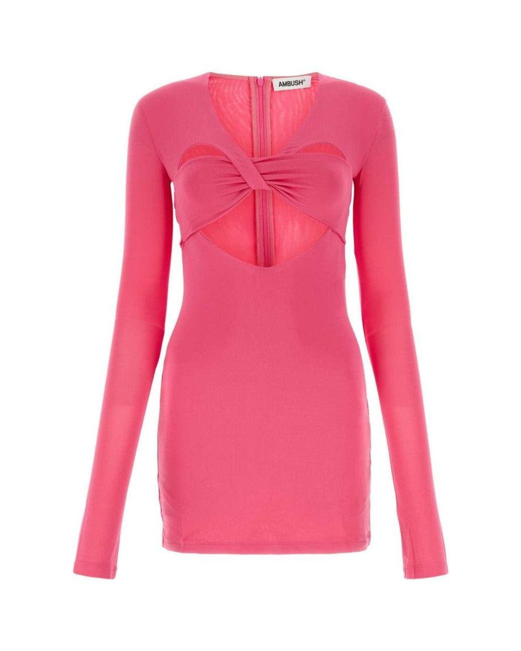 Ambush Pink Fuchsia Stretch Viscose Mini Dress