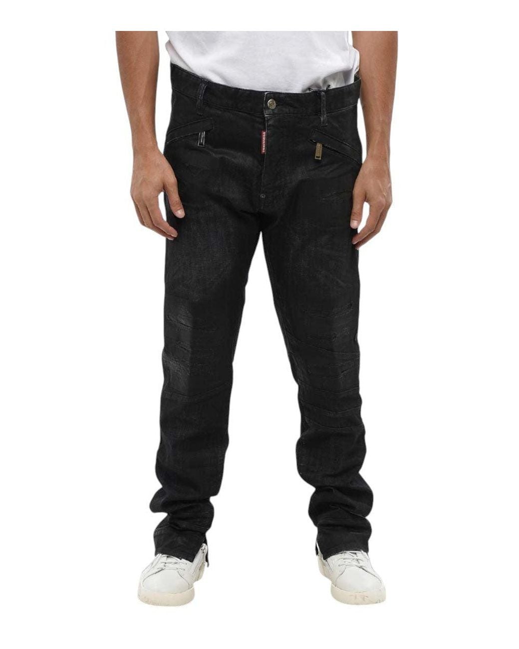 DSquared² Black Slim Mid Rise Jeans for men